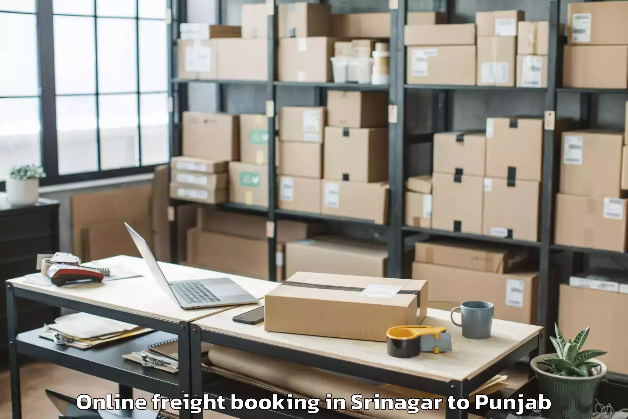 Srinagar to Firozpur Online Freight Booking Booking